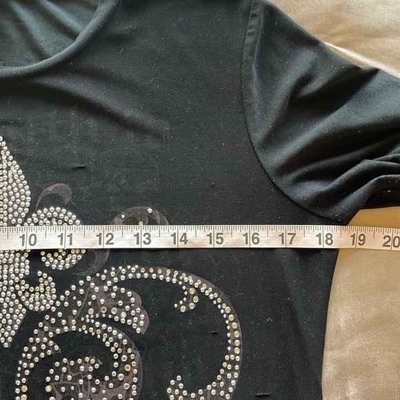 Embellished Rhinestone French Quarter Mardi Gras New Orleans Fleur De Lis Top SM - Picture 8 of 13